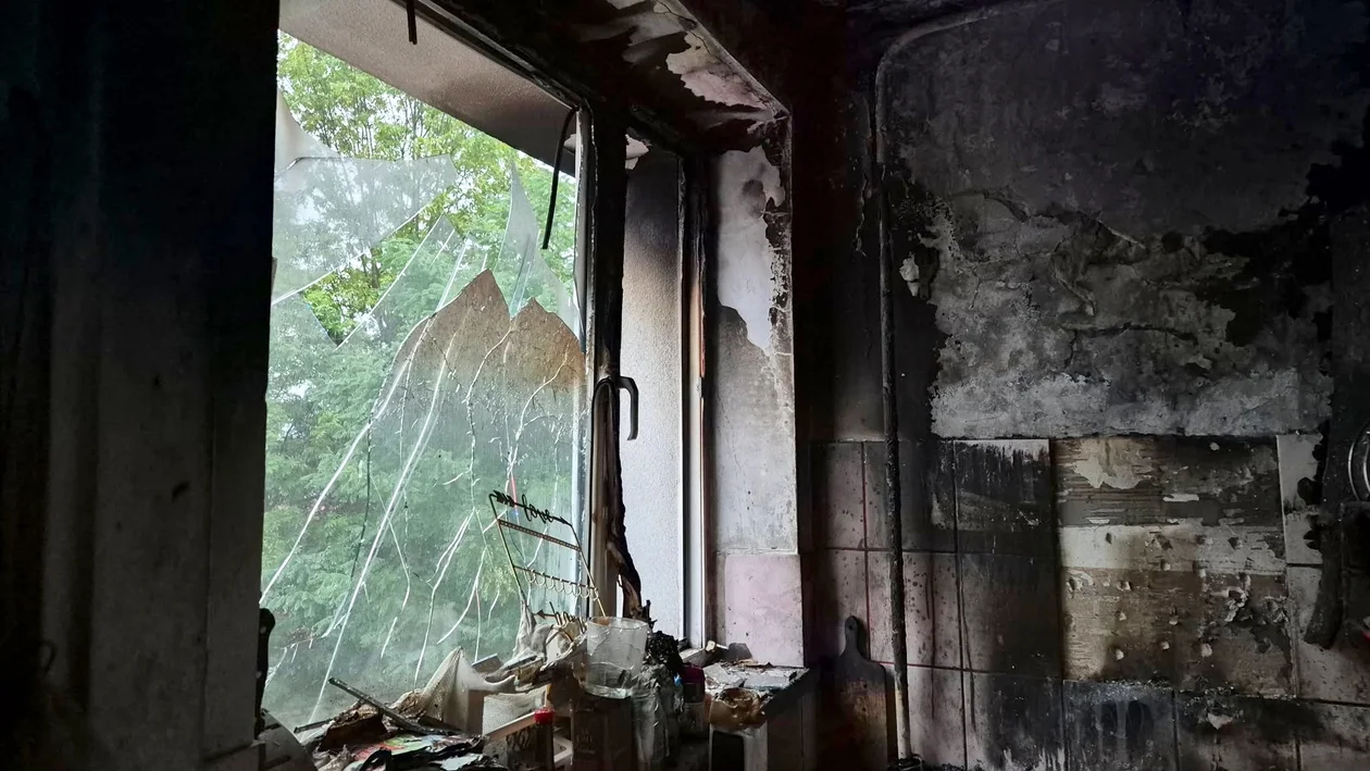 Pożar mieszkania Kolejowa w Sanoku